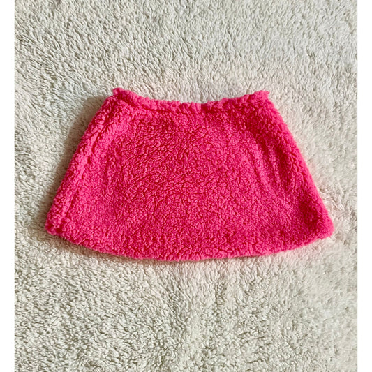 Little kid Sherpa skirt - Barbie pink