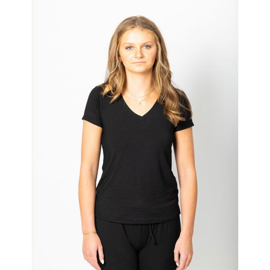 V-Neck T in Black